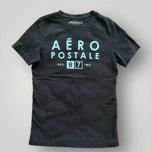 Aéropostale Men's Black T-Shirt with Logo (Size M)
